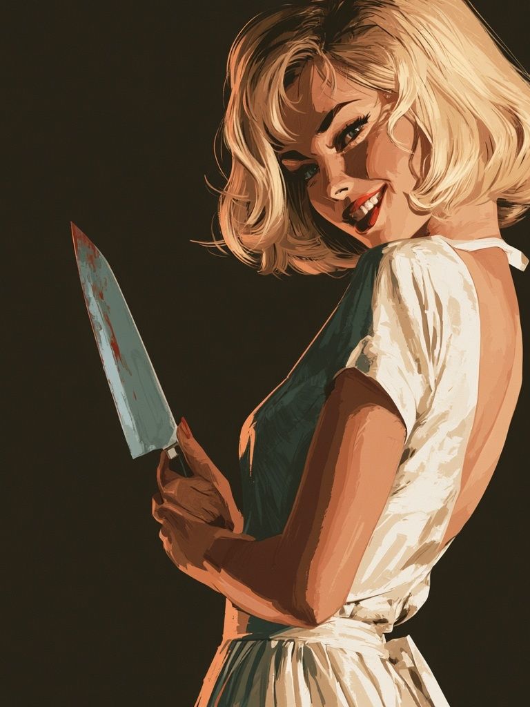 Retro Femme Fatale Illustration Poster. poster — illustration art