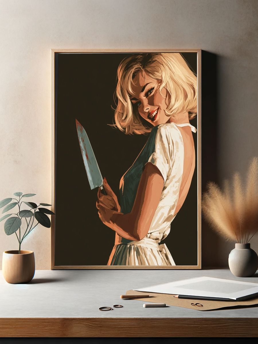 Retro Femme Fatale Illustration Poster. — room view 2