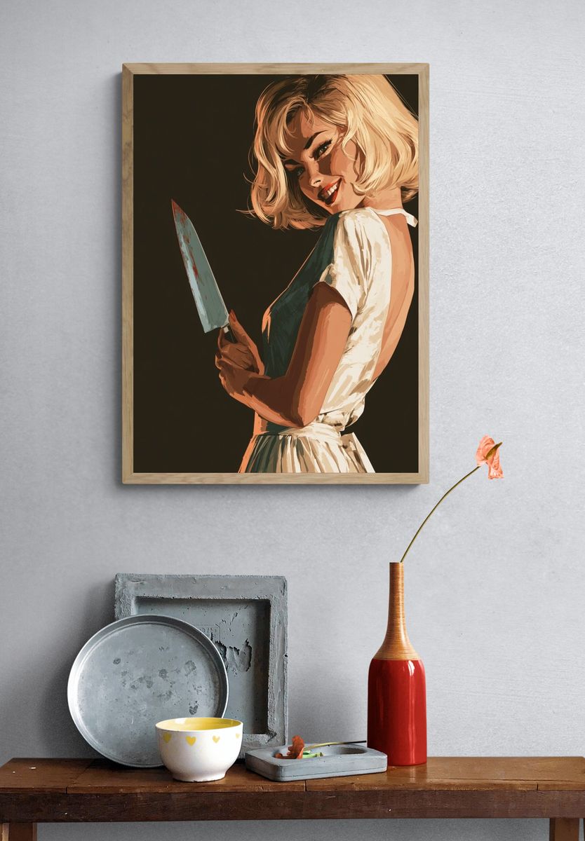 Retro Femme Fatale Illustration Poster. — room view 3