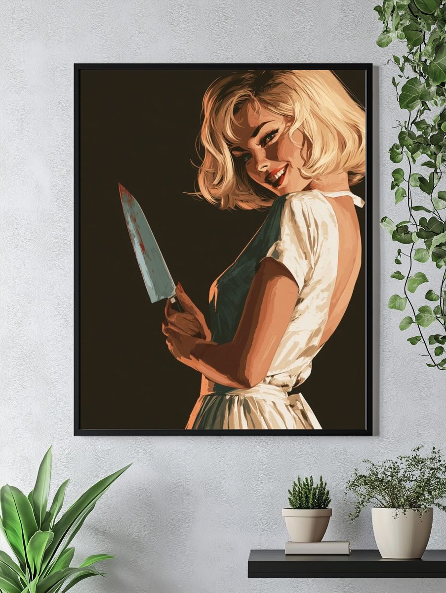 Retro Femme Fatale Illustration Poster. — room view 4