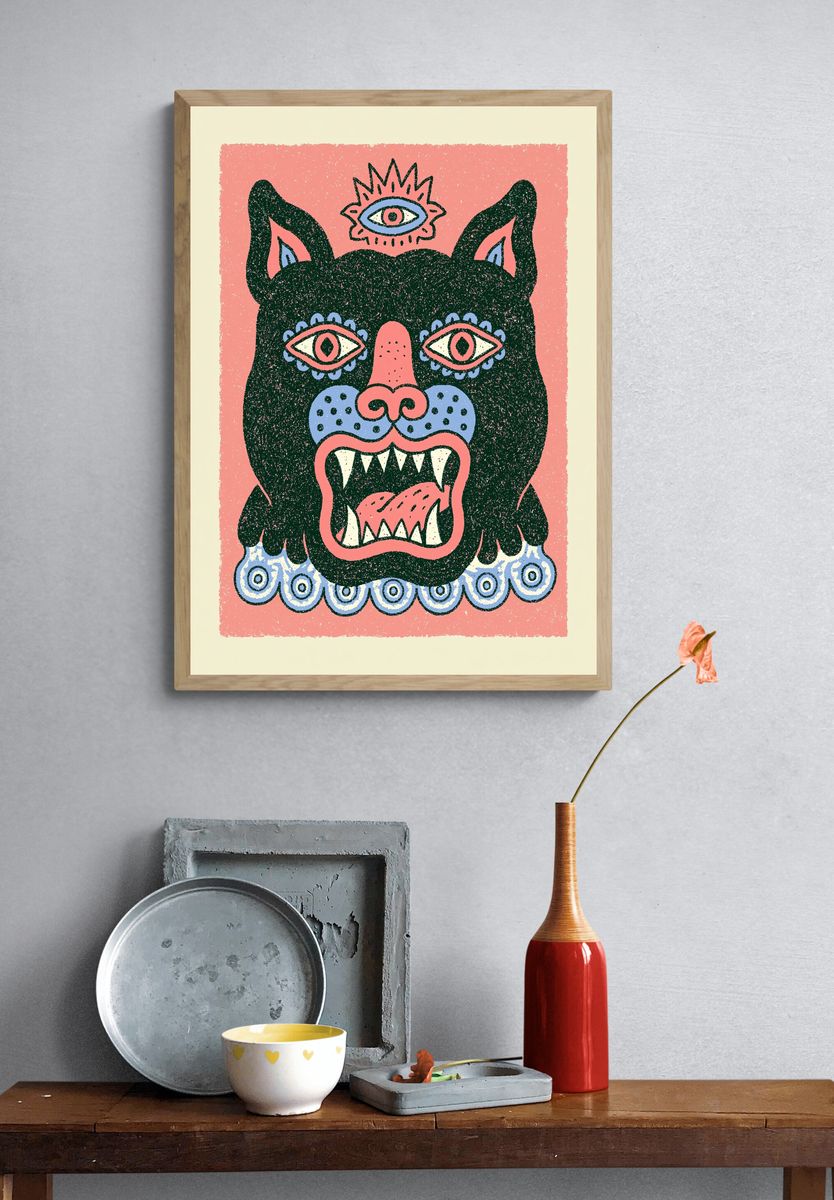 Mystic Cat Illustration Poster. — room view 3