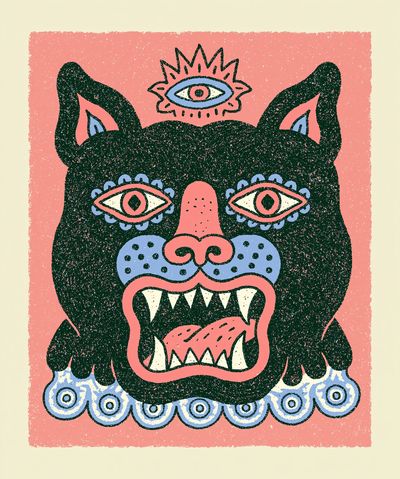 Mystic Cat Illustration Poster. poster