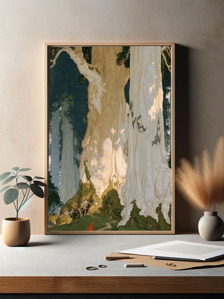 Enchanted Forest Giants Illustration Poster. — room view 2