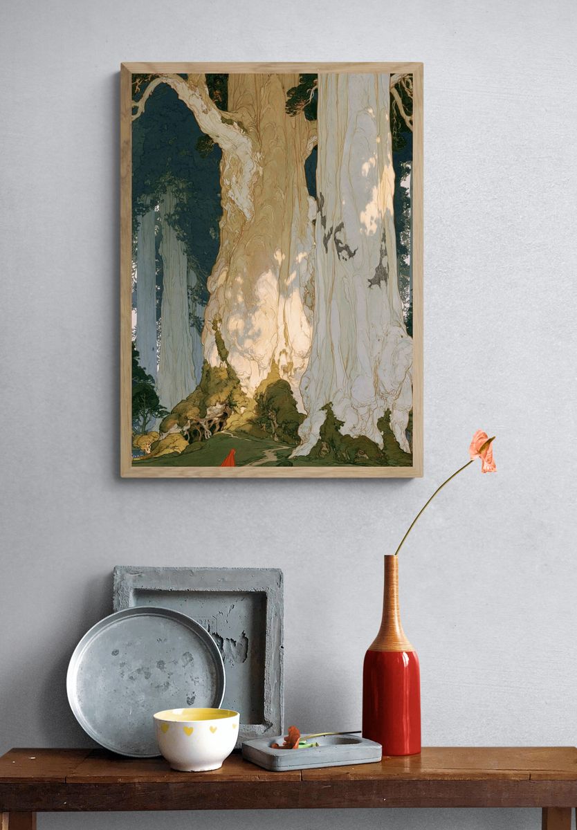 Enchanted Forest Giants Illustration Poster. — room view 3