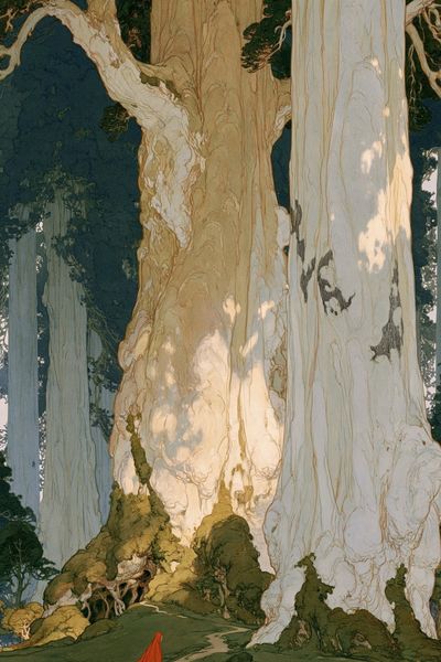 Enchanted Forest Giants Illustration Poster.
