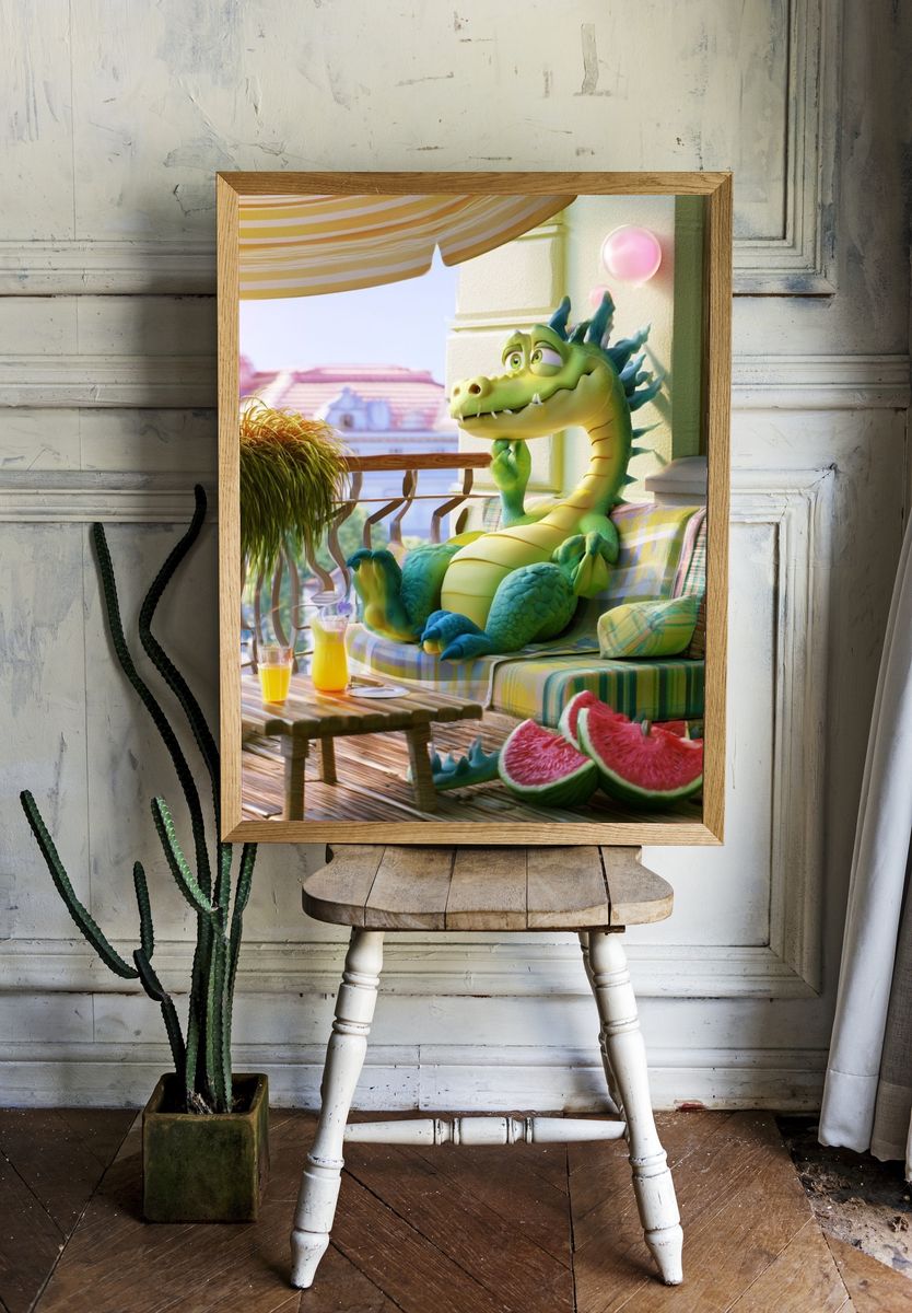 Whimsical Dragon Balcony Poster. room preview