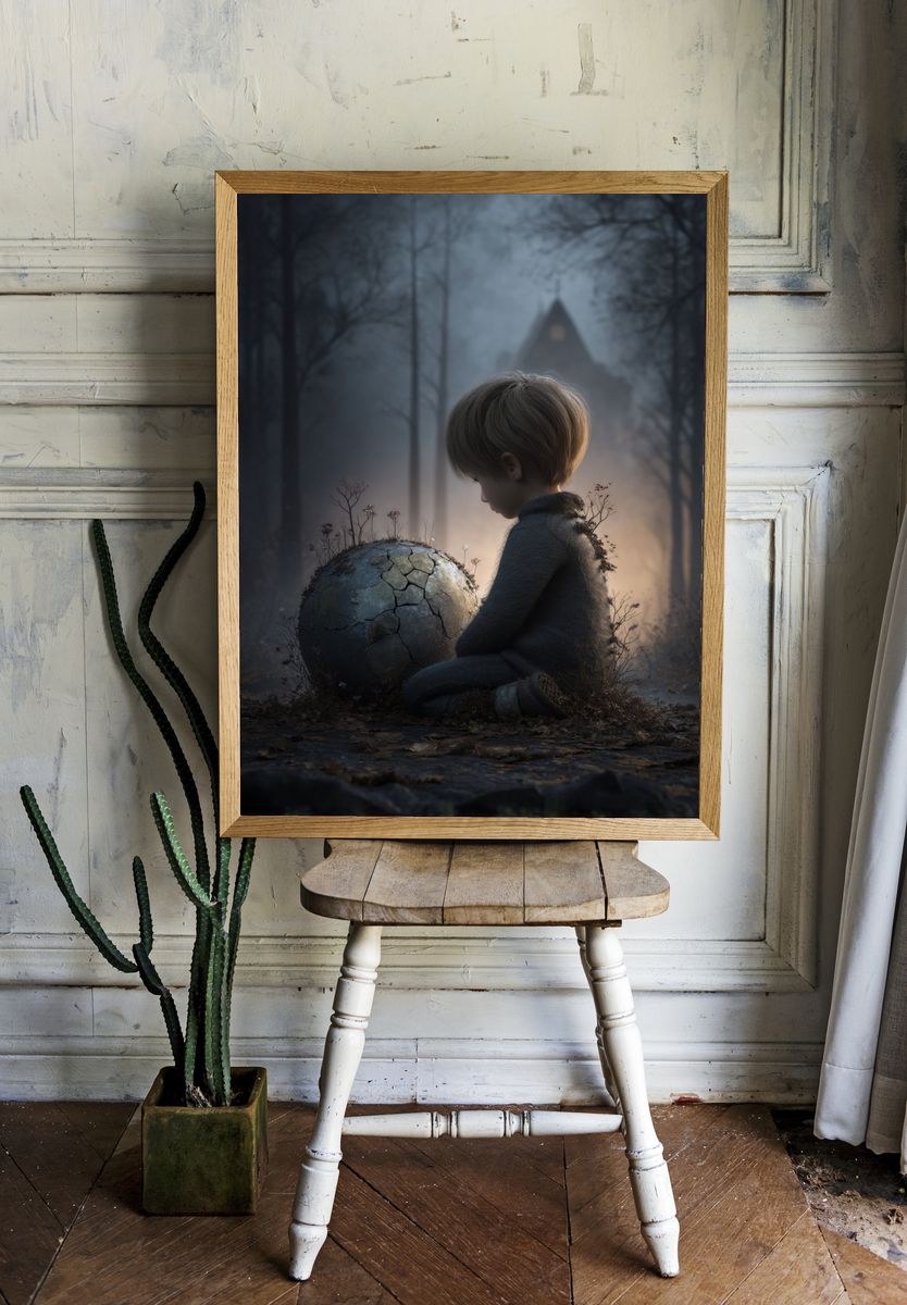 Misty Child and Cracked Orb Print. — room view 1