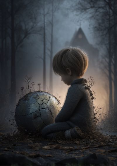 Misty Child and Cracked Orb Print. poster print
