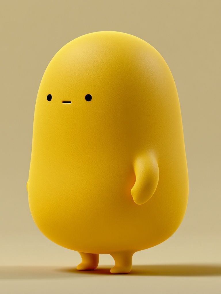 Yellow Character Illustration Poster. poster detail
