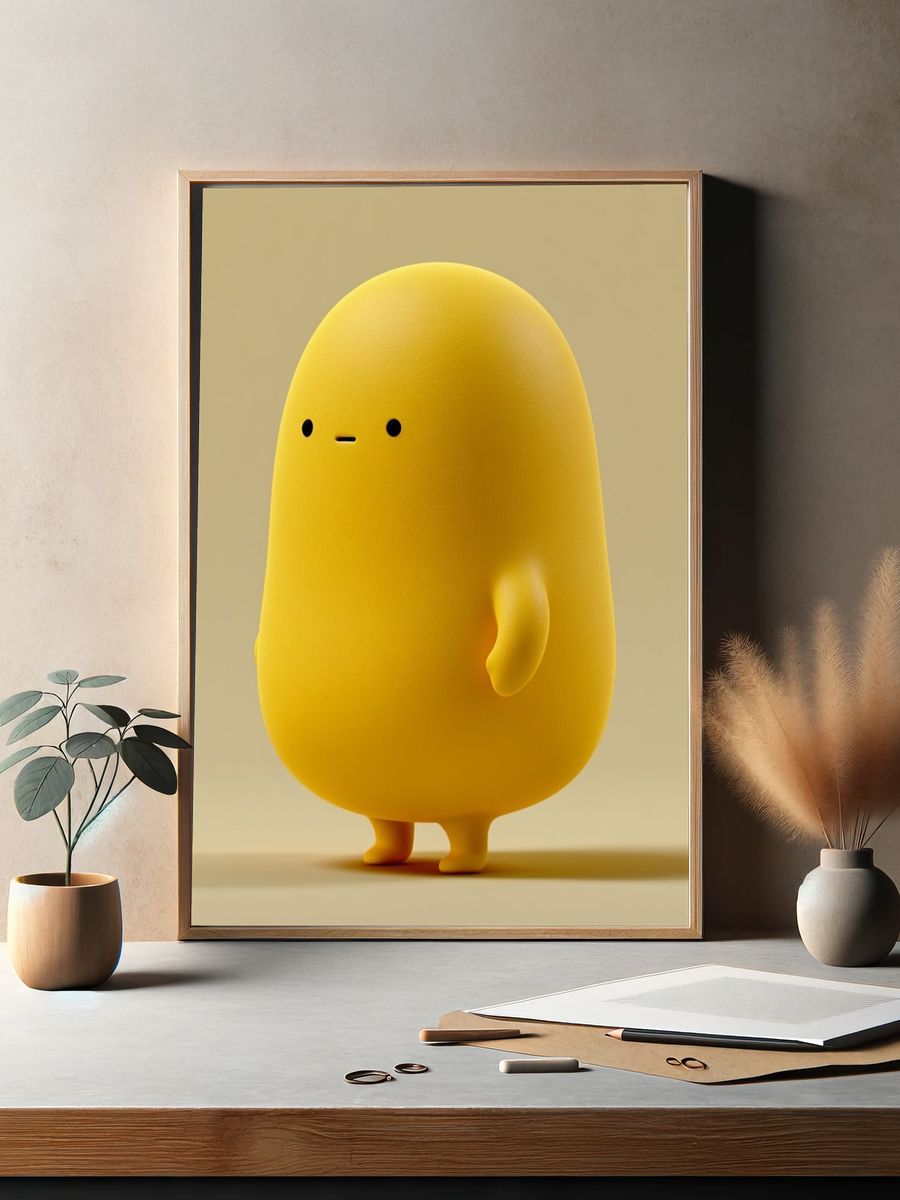 Yellow Character Illustration Poster. — room view 2