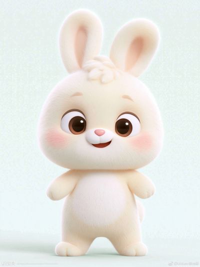Cute Bunny Illustration Poster.