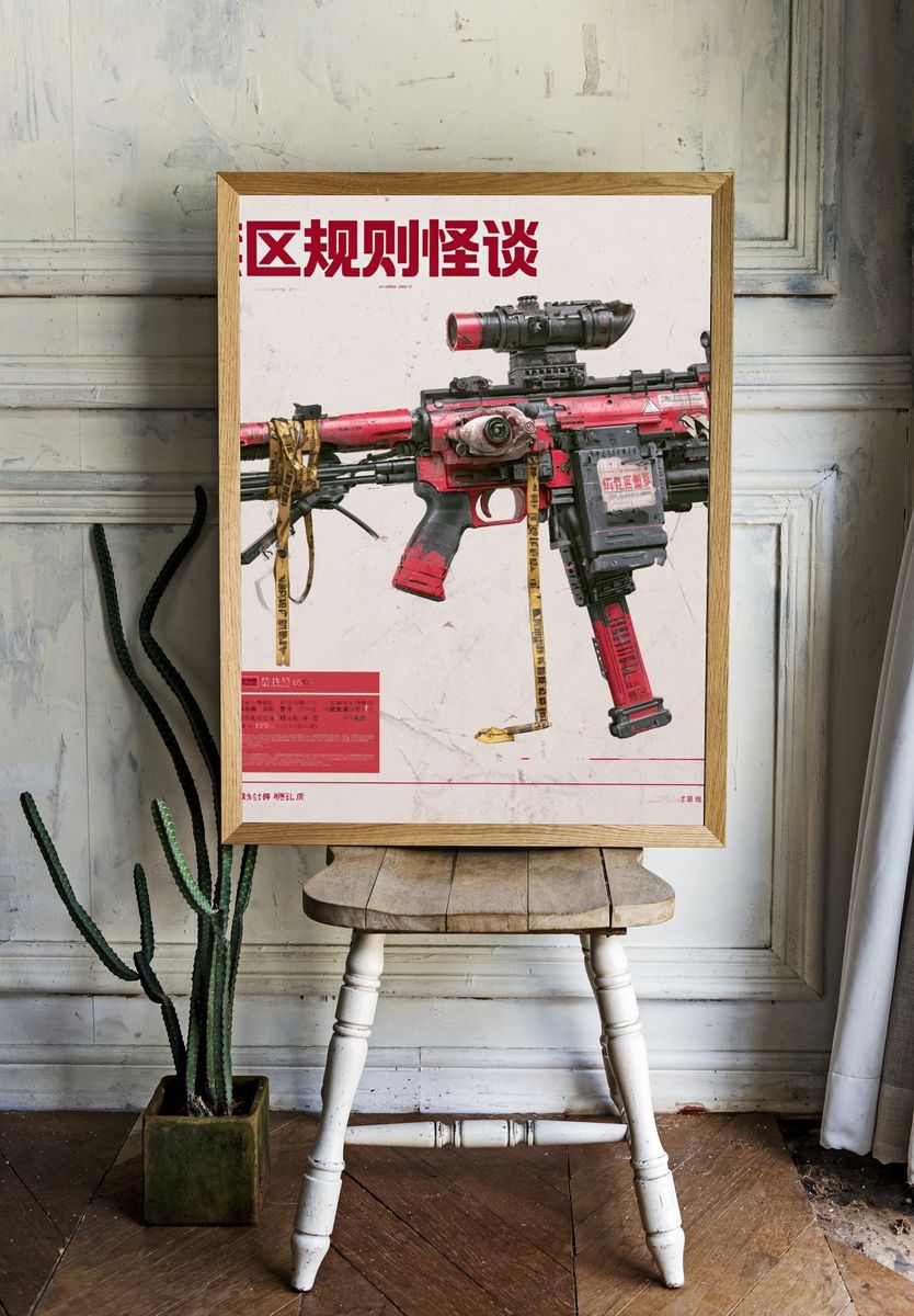 Sci-Fi Rifle Typography Poster. room preview