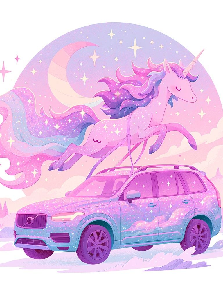 Unicorn SUV Dreamscape Poster. poster detail