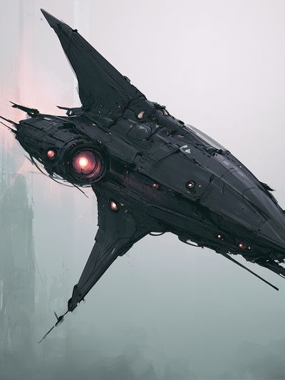 Futuristic Alien Ship Illustration Poster. poster