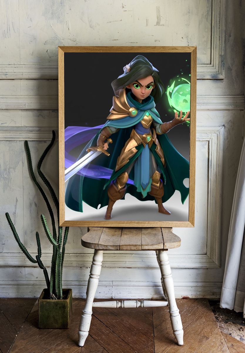 Fantasy Mage Character Illustration Poster. room preview