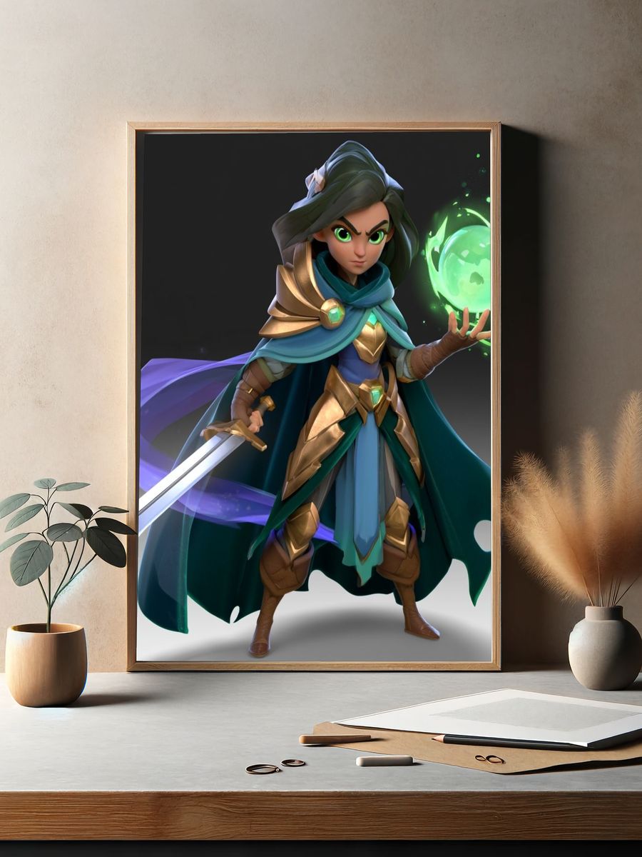 Fantasy Mage Character Illustration Poster. — room view 2