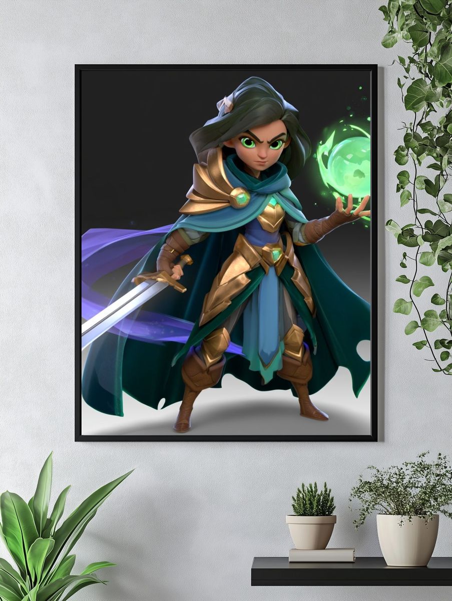 Fantasy Mage Character Illustration Poster. — room view 4