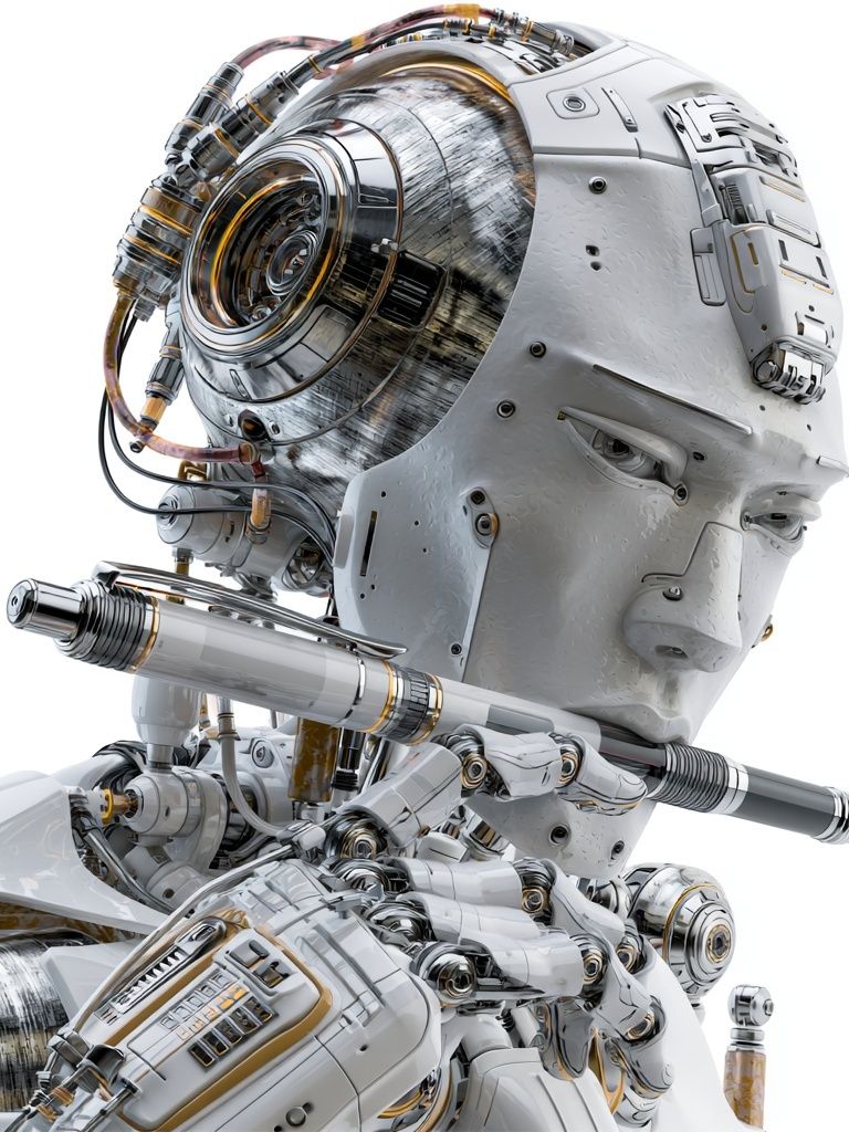 Cybernetic Android Portrait Print. poster detail