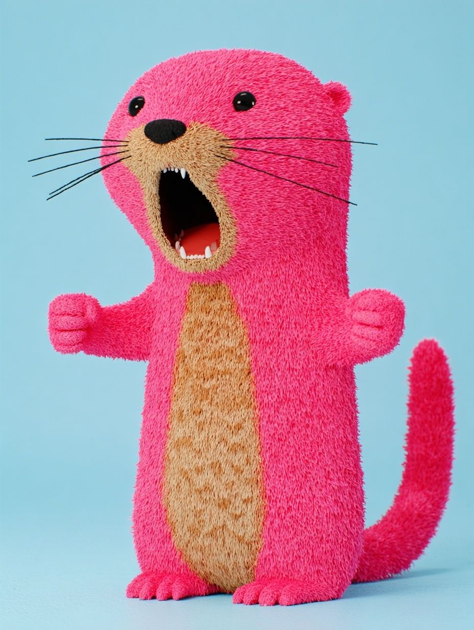 Pink Otter Cartoon Poster. poster detail