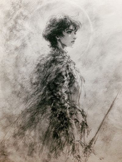 Mystic Woman Ink Illustration Poster. poster