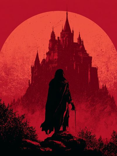 Gothic Castle Silhouette Print.