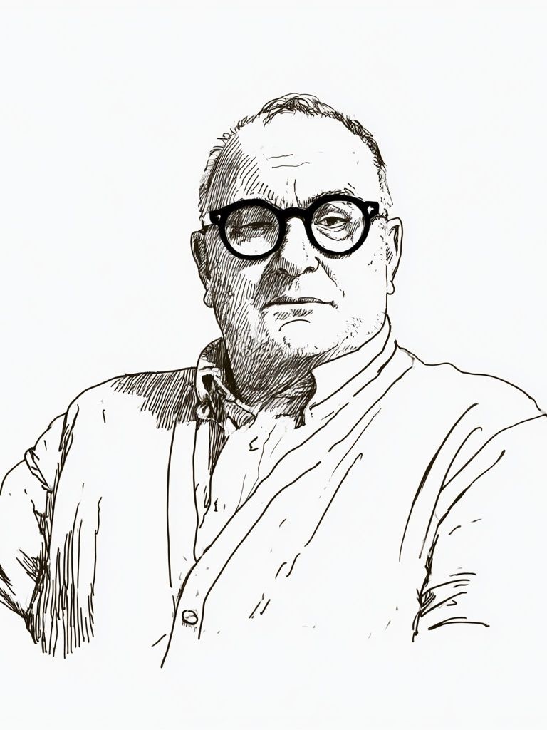 Man Portrait Line Art Poster. poster detail