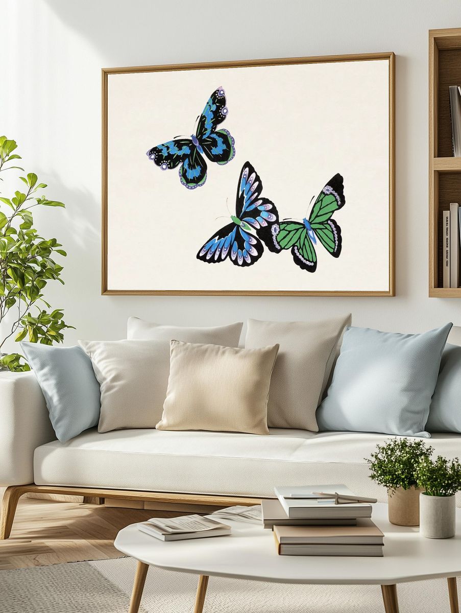 Exotic Bird Illustration Poster. — room view 2