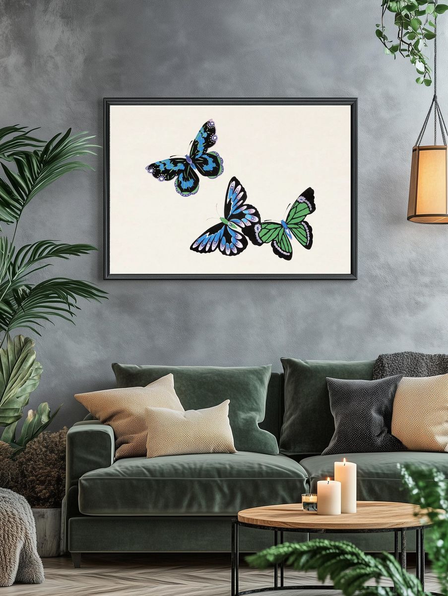 Exotic Bird Illustration Poster. — room view 4