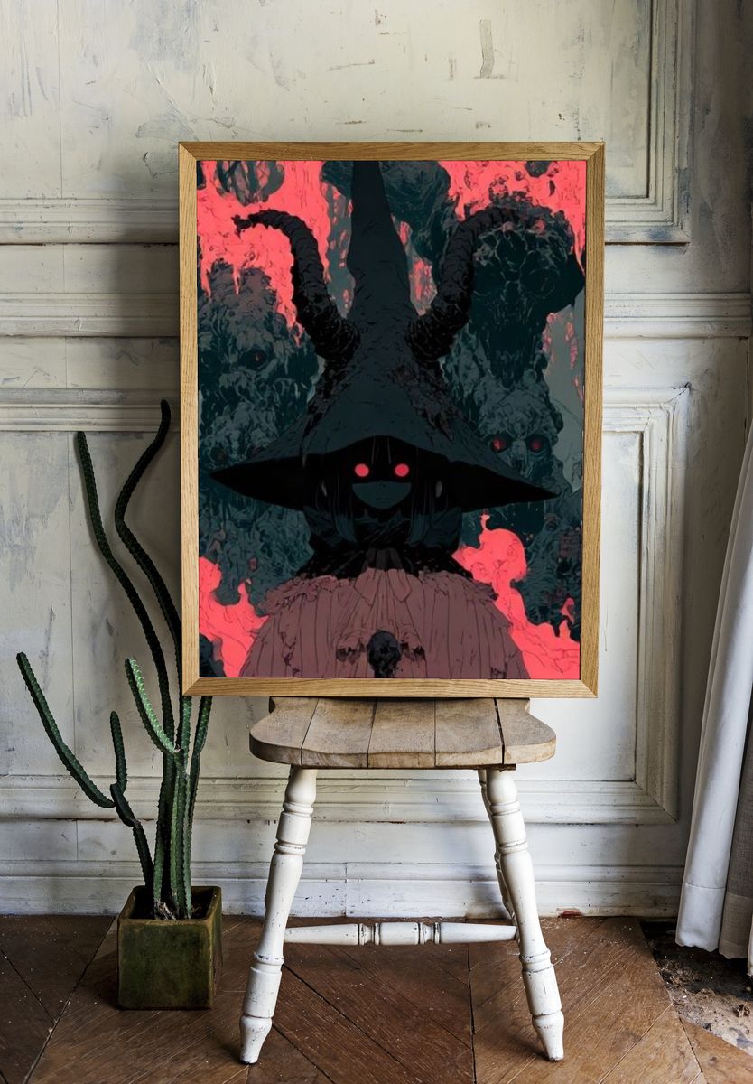 Dark Fantasy Horned Figure Poster. — room view 1