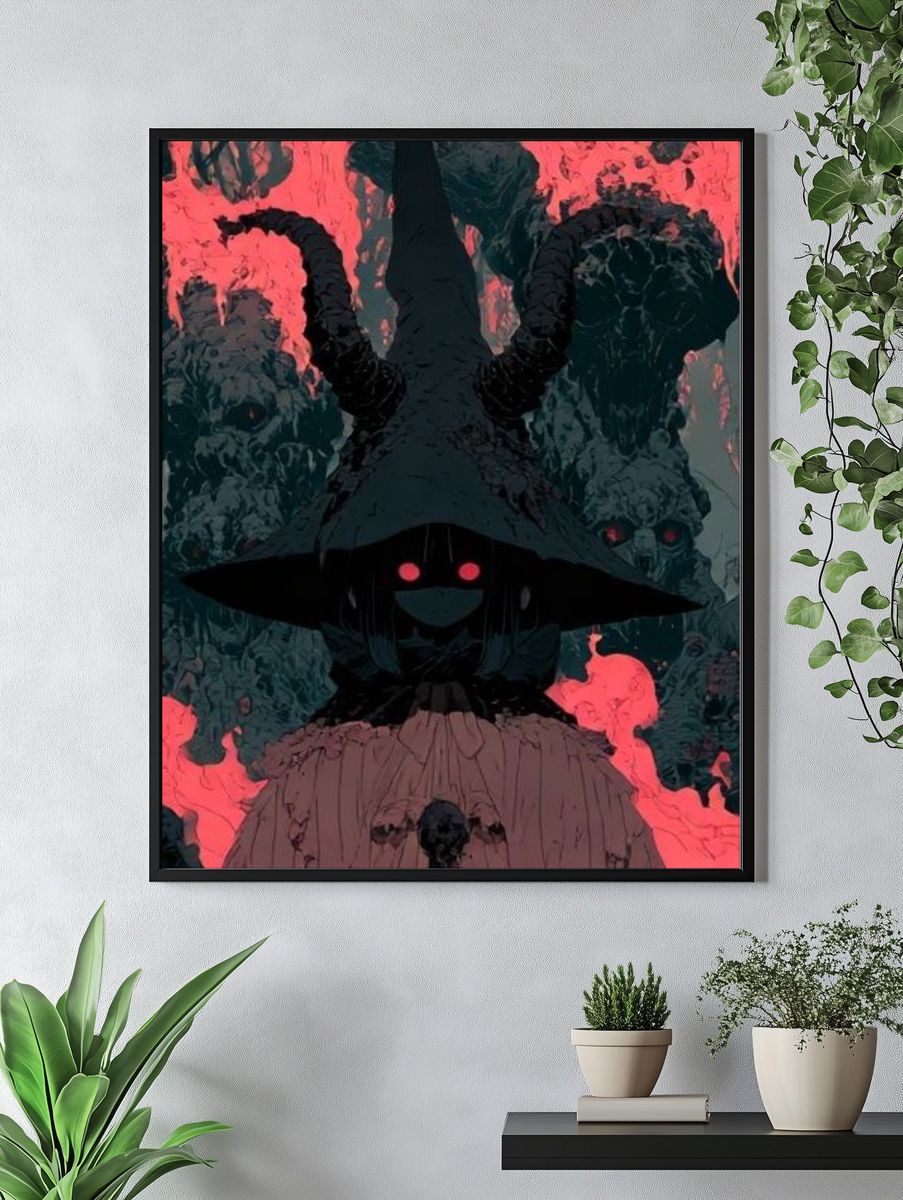 Dark Fantasy Horned Figure Poster. — room view 4