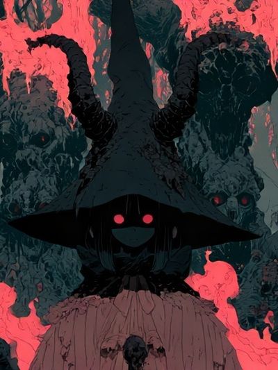 Dark Fantasy Horned Figure Poster. poster