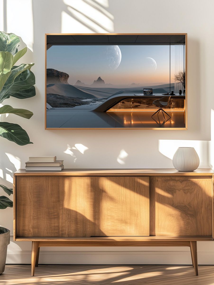Futuristic Desert Moonscape Print. — room view 3