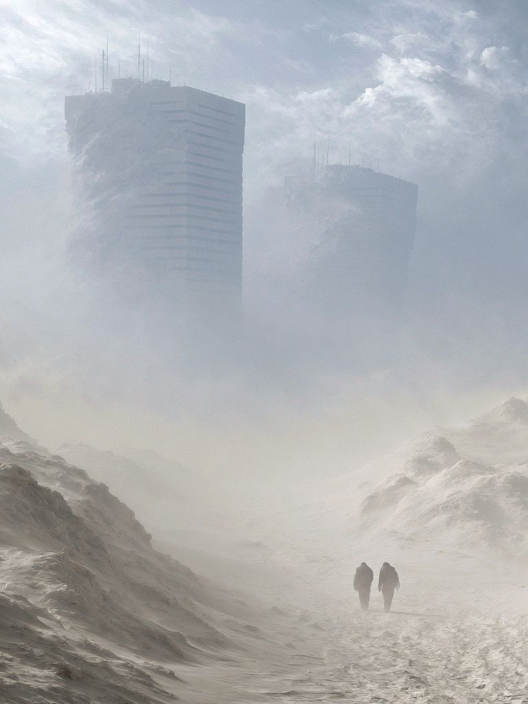 Foggy Dune Cityscape Print. poster detail