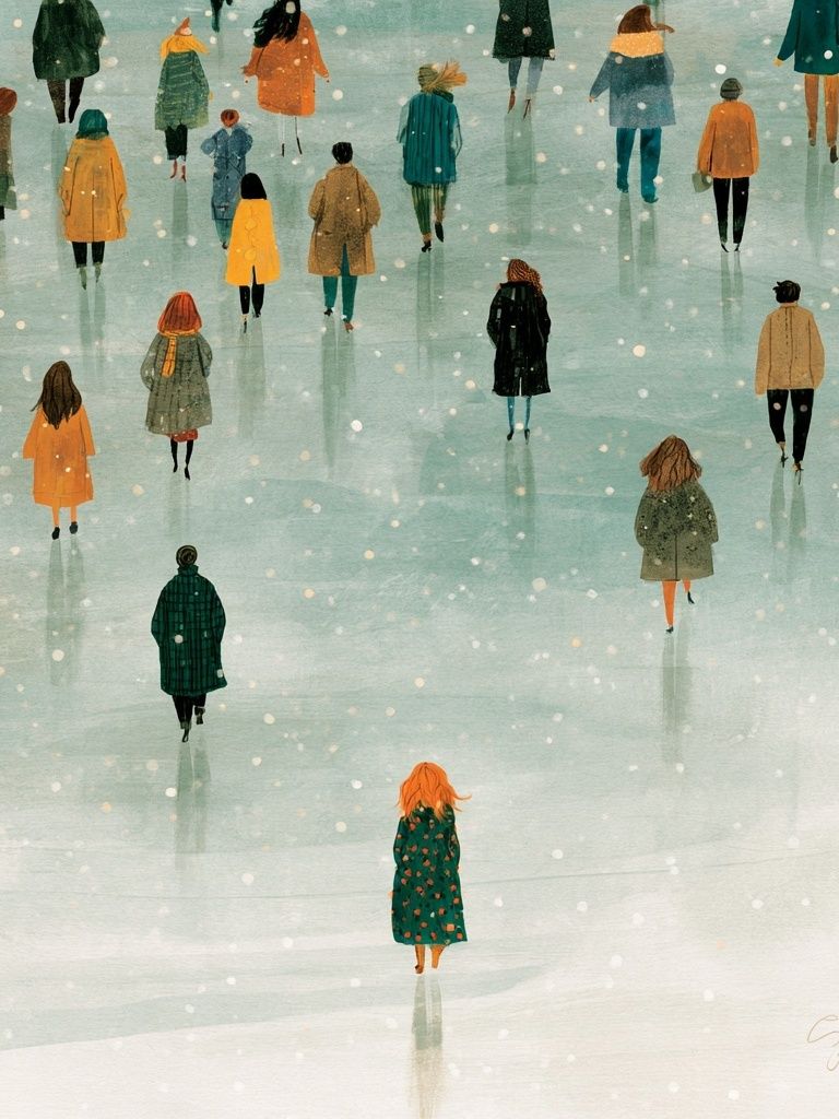 Winter Walk Illustration Poster. poster detail