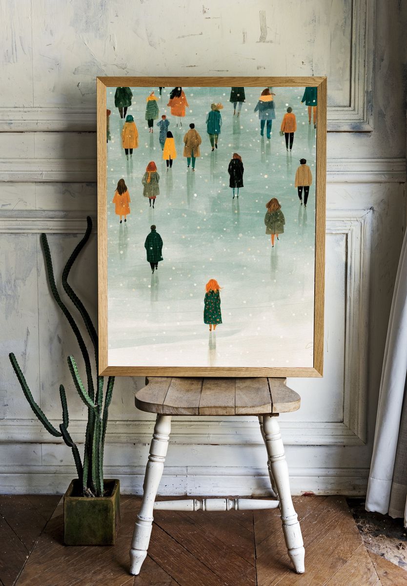 Winter Walk Illustration Poster. room preview