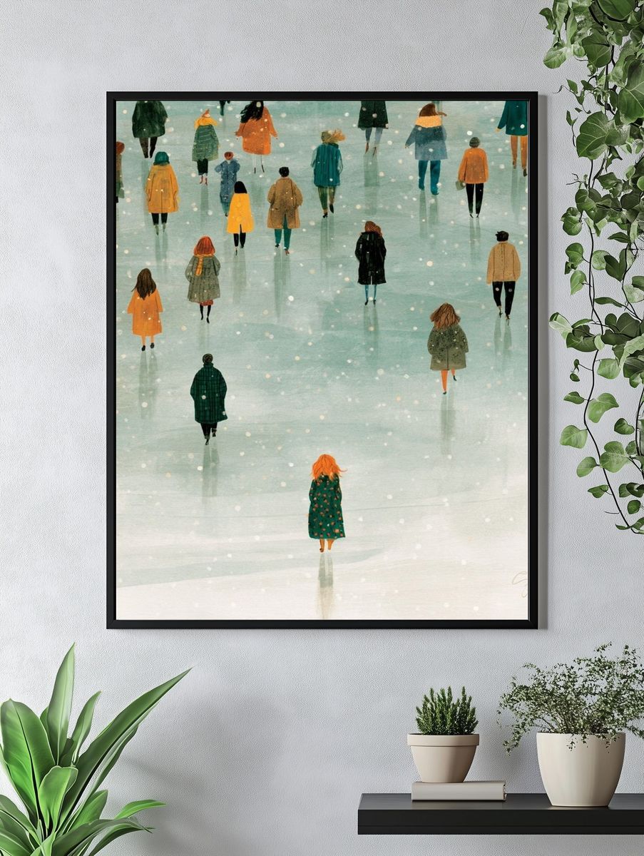 Winter Walk Illustration Poster. — room view 4