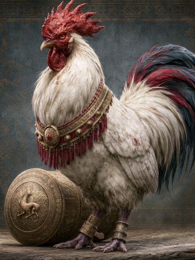 Regal Rooster Fantasy Illustration Poster. poster print