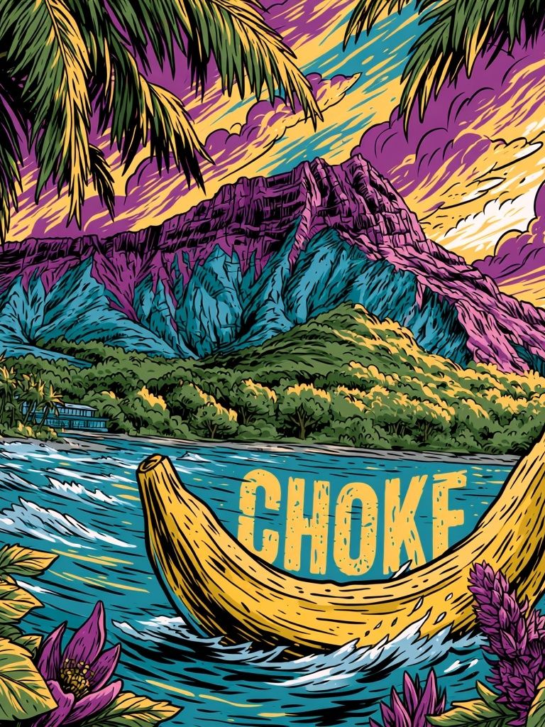 Choke Tropical Surf Poster. poster detail