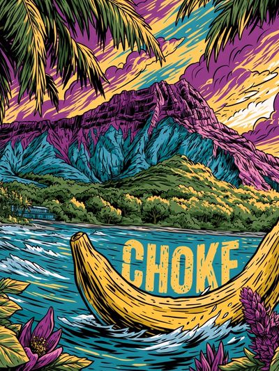 Choke Tropical Surf Poster. poster