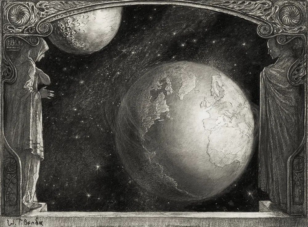 Earth Milky Way moon (1918). poster detail