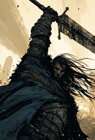 Dark Fantasy Warrior Poster. poster
