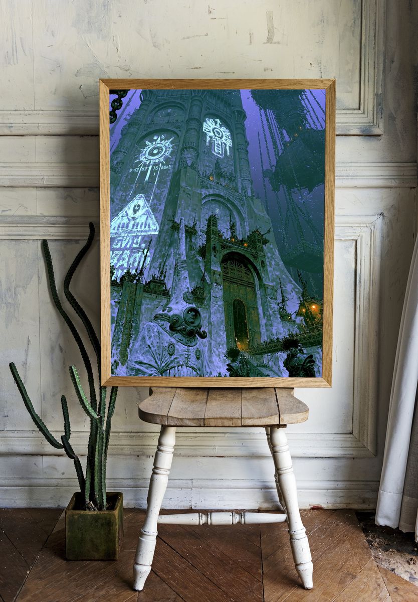 Gothic Sci-Fi Citadel Poster. room preview