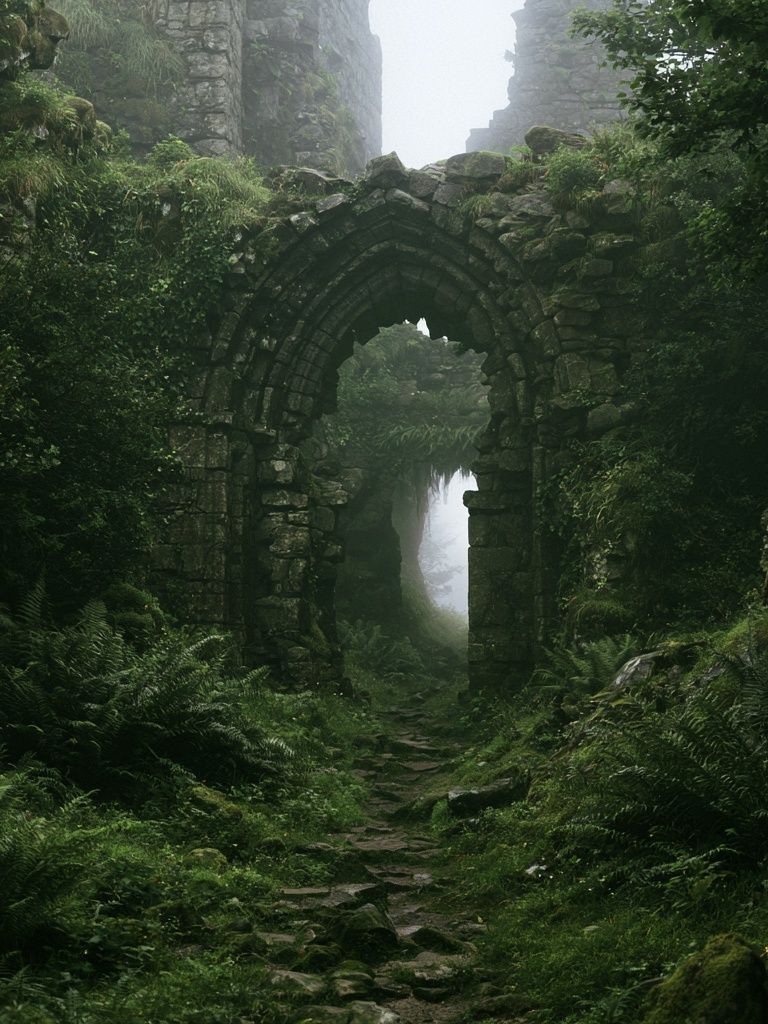 Mossy Ruins Forest Arch Poster. poster detail