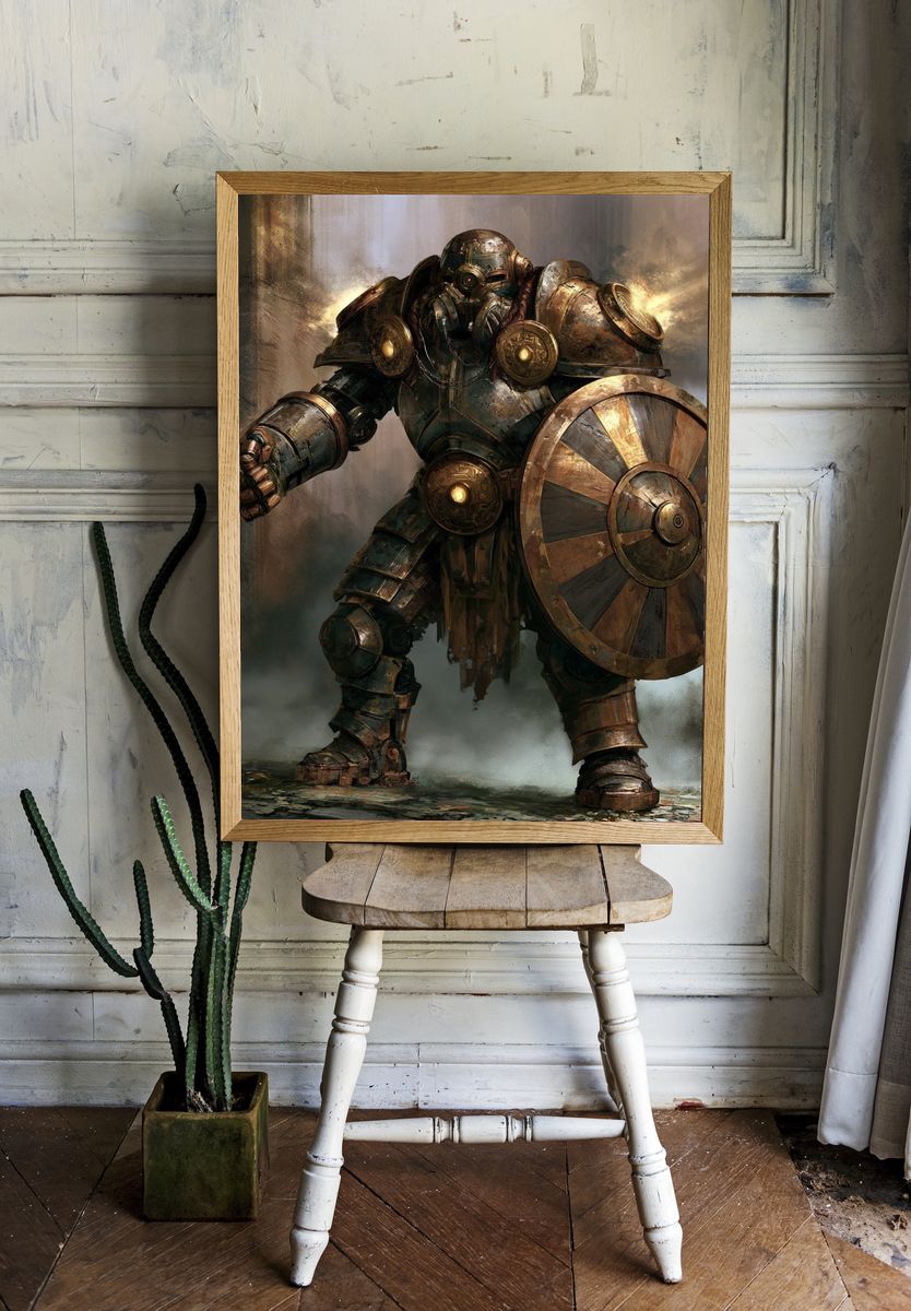 Armored Guardian Fantasy Print. — room view 1