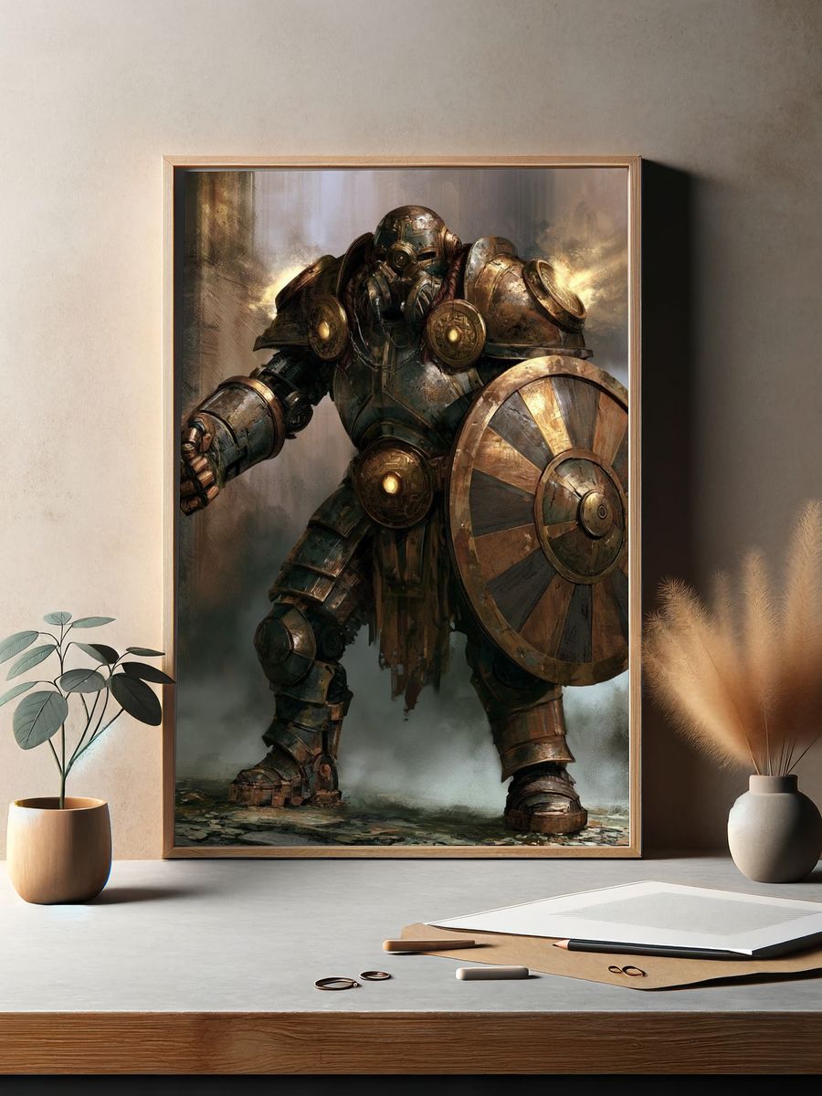 Armored Guardian Fantasy Print. — room view 2