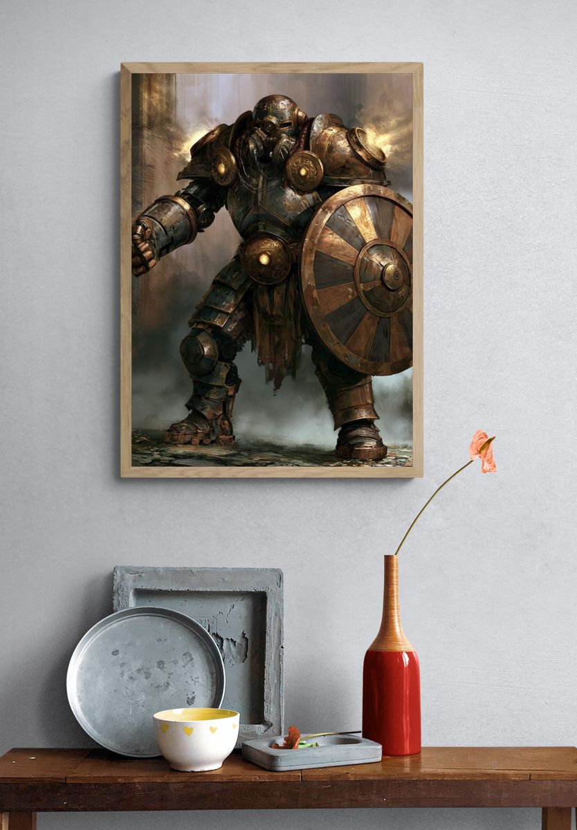 Armored Guardian Fantasy Print. — room view 3