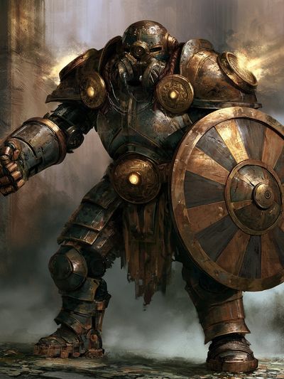Armored Guardian Fantasy Print. poster