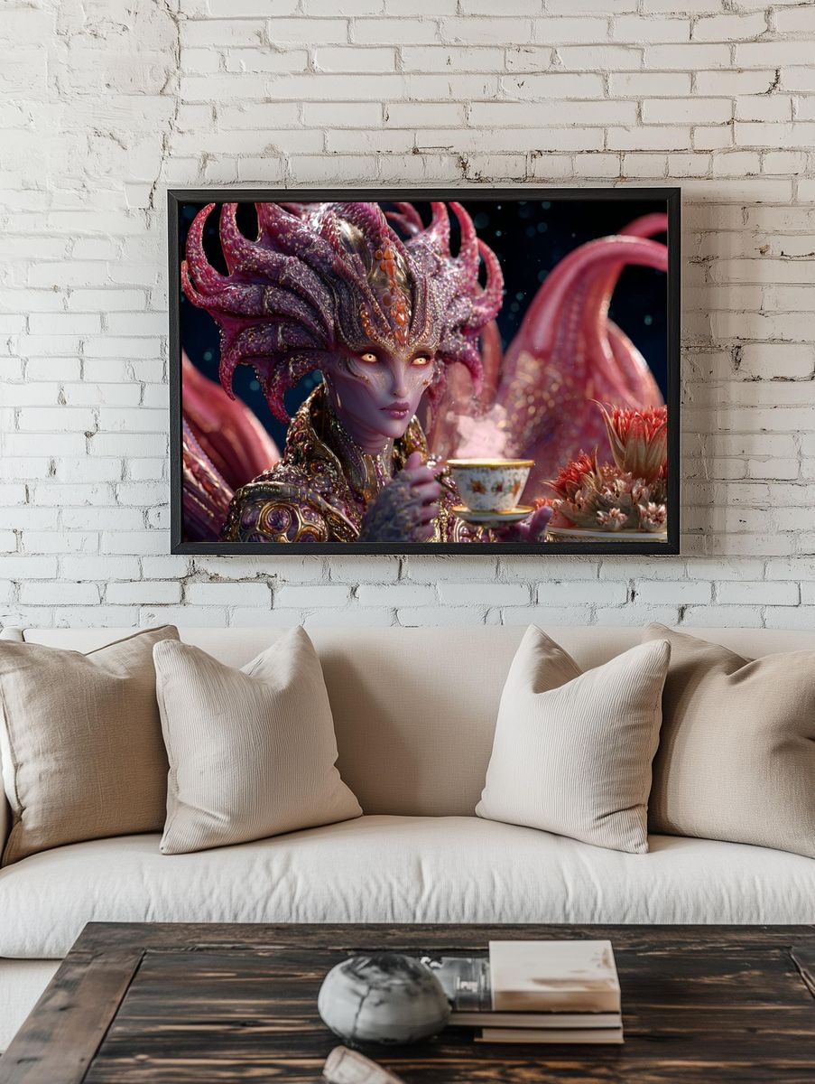 Mythic Sea Queen Fantasy Print room preview