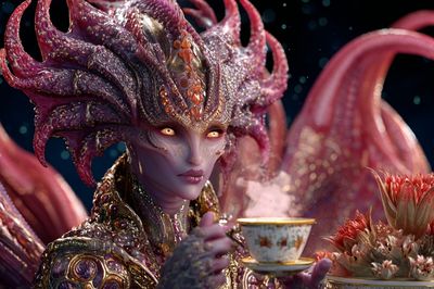 Mythic Sea Queen Fantasy Print. poster