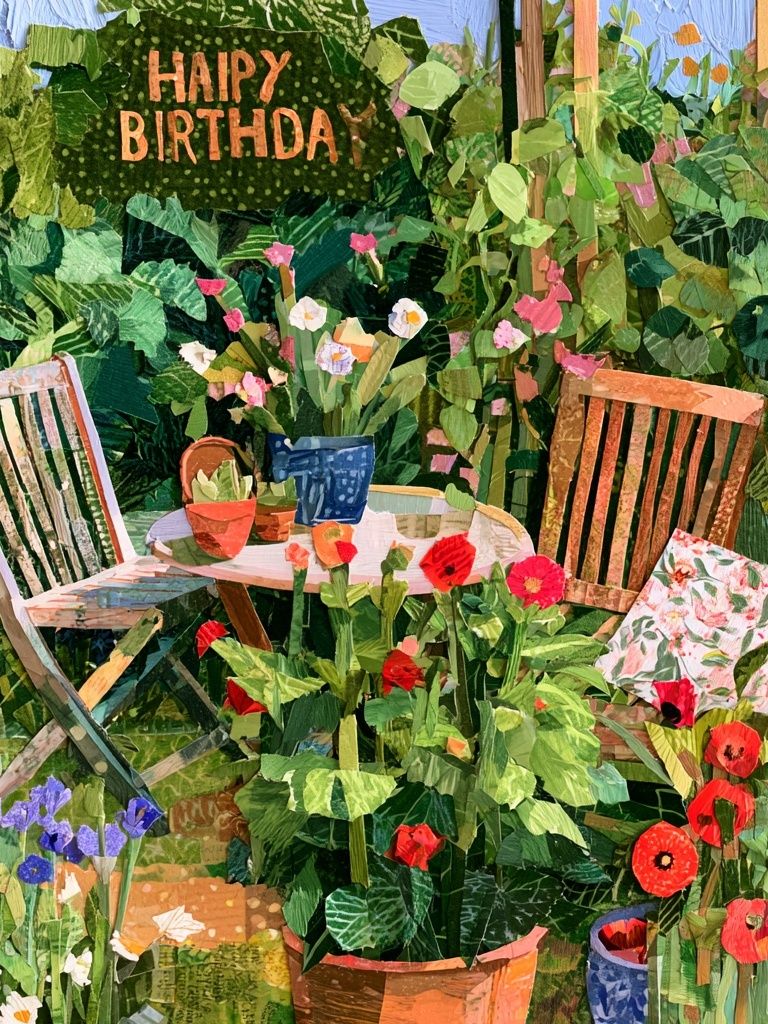 Garden Birthday Collage Poster. poster — illustration art